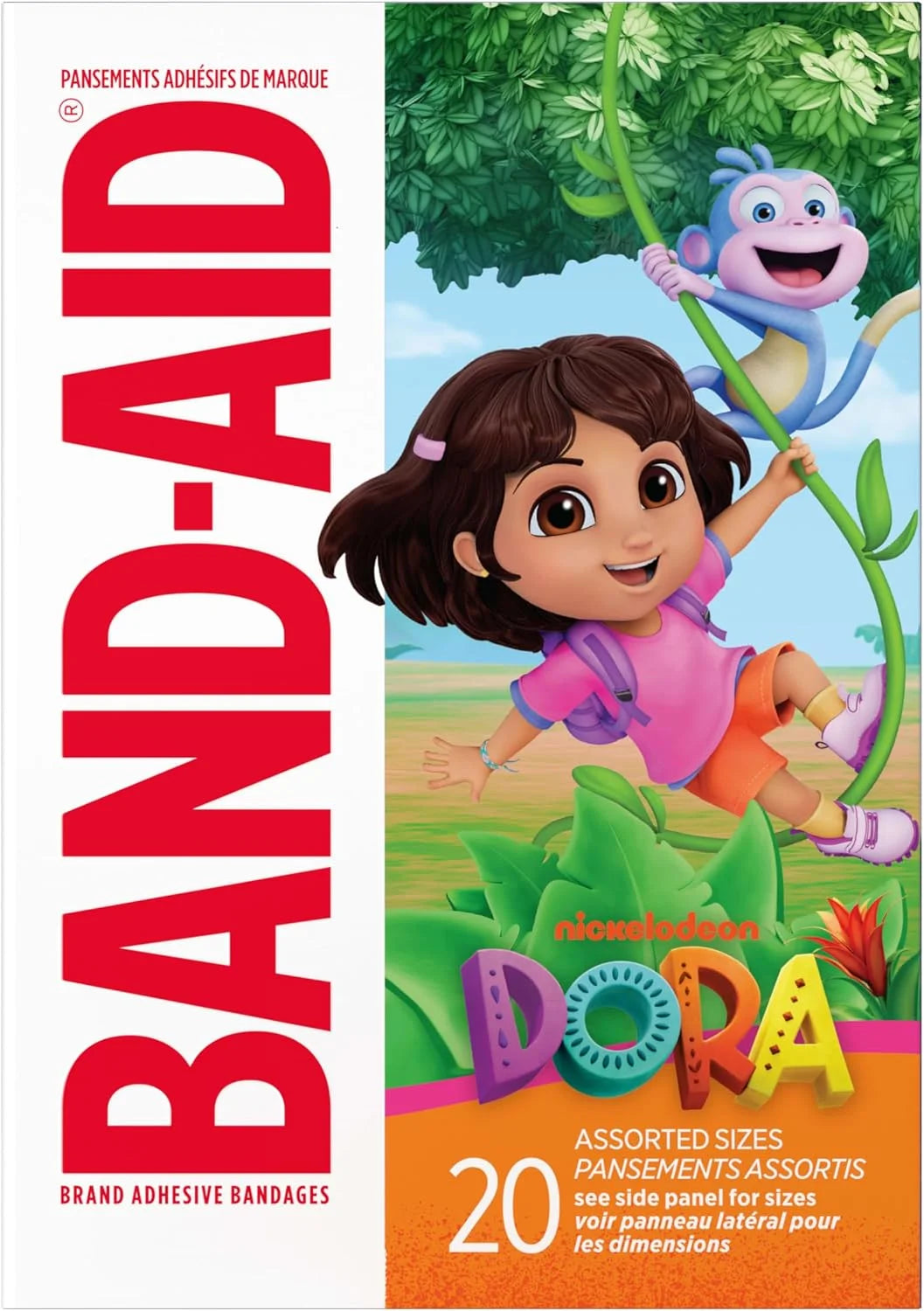 BAND-AID Brand Adhesive Bandages, Nickelodeon Dora, Assorted Sizes, 20 Ct