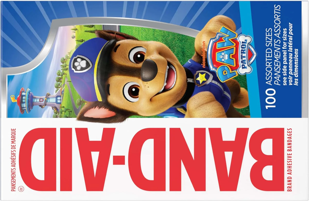 BAND-AID Brand Adhesive Bandages, Nickelodeon Paw Patrol, Assorted, 100 Ct