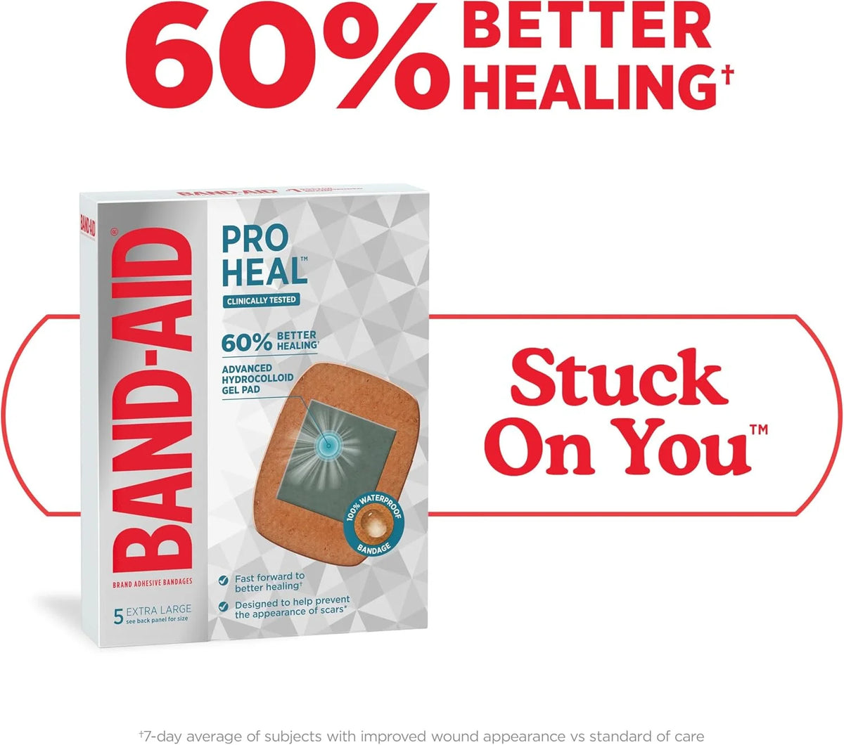 BAND-AID Brand Pro Heal Adhesive Bandages, Extra Large, Twin Pack, 5 Count