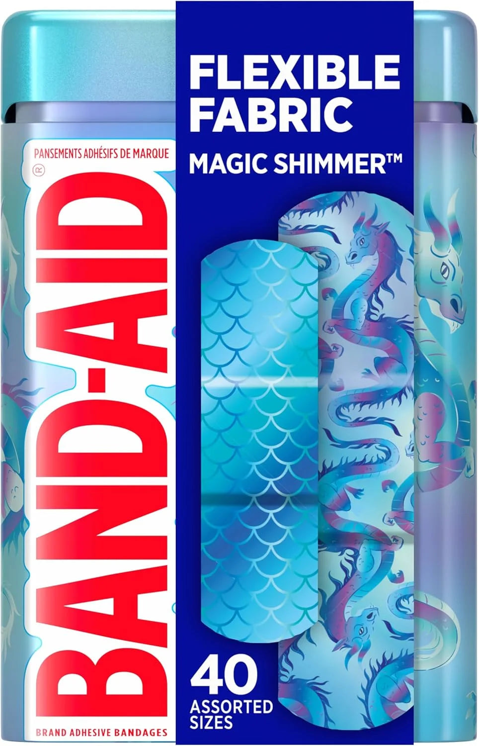BAND-AID Brand Flexible Fabric Adhesive Bandages, Magic Shimmer, 40 Ct