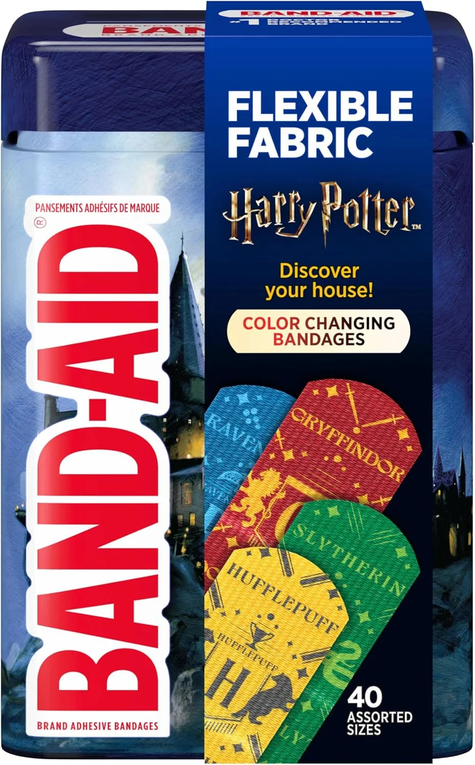 Band-Aid Flexible Fabric Adhesive Bandages, Harry Potter Tin, 40 Ct