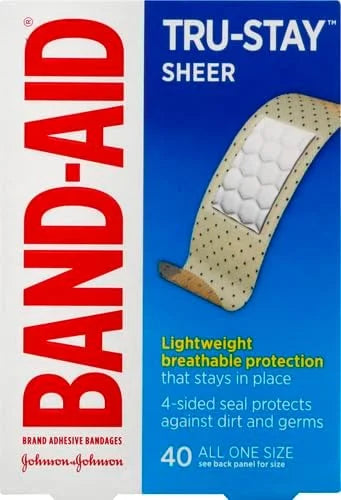 Band-Aid Brand Tru-Stay Sheer Strips Adhesive Bandages for First Aid and Wound Care, All One Size, 40 ct