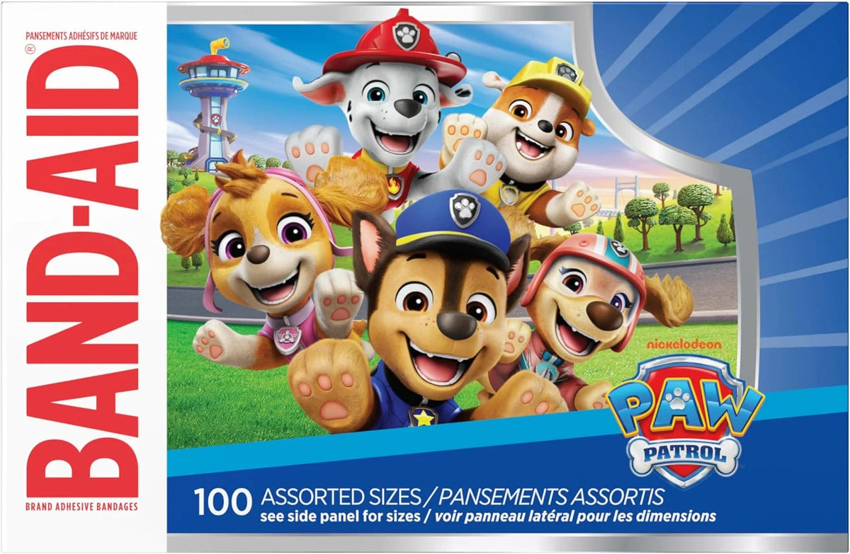 BAND-AID Brand Adhesive Bandages, Nickelodeon Paw Patrol, Assorted, 100 Ct