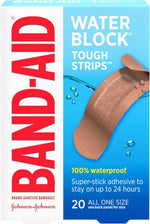 BAND-AID Brand Water Block Tough Adhesive Bandages, All One Size, 20 Count