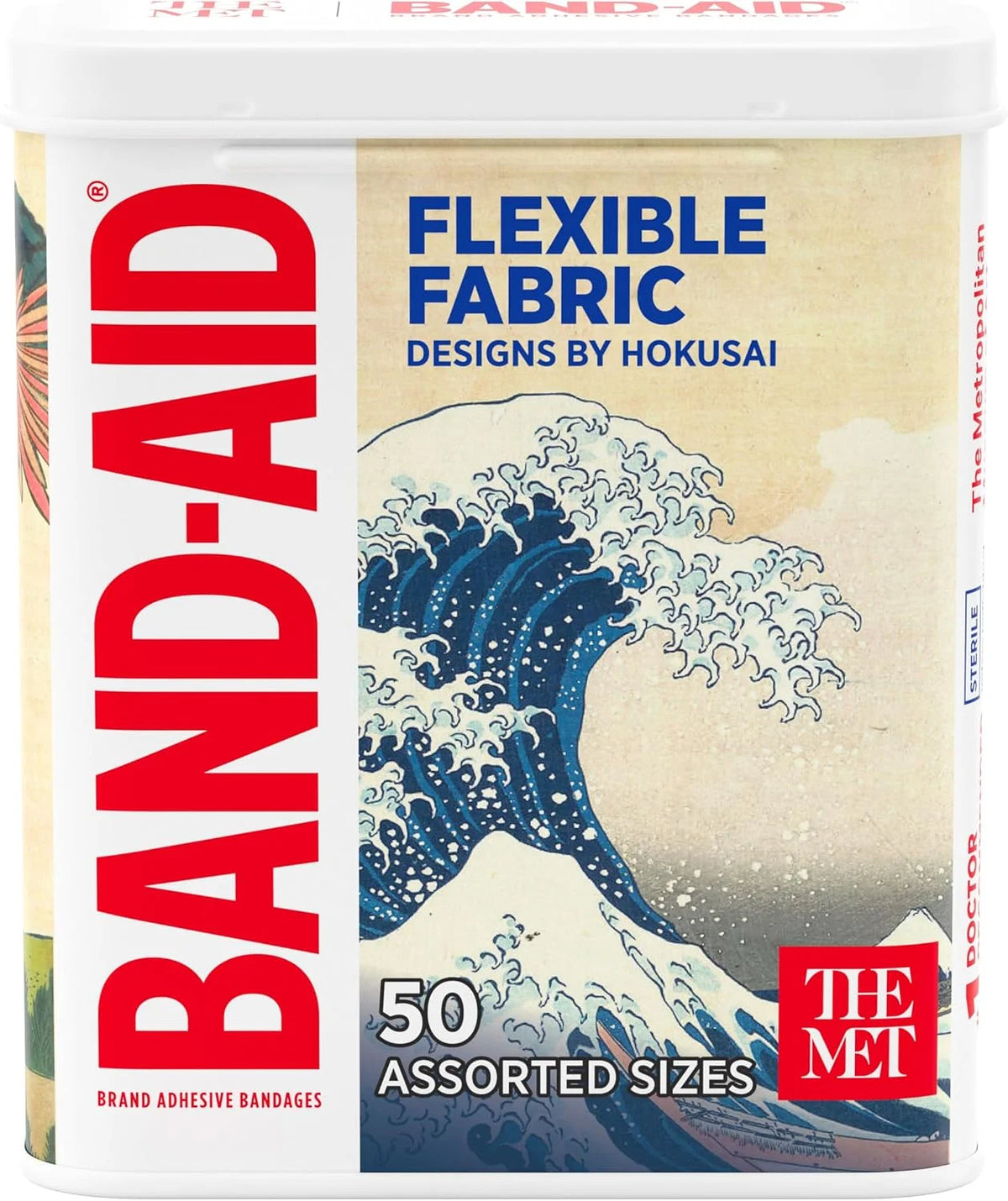 BAND-AID Brand Flexible Fabric Adhesive Bandages, Hokusai Designs, 50 Count